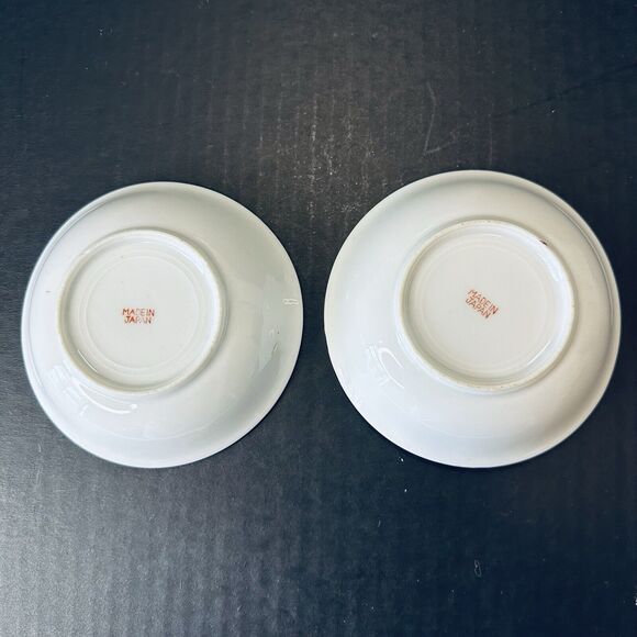 Japanese Moriage Dish/Bowl Set of 2, House, Mountain, Boat, Bird, Flowers VTG - Picture 4 of 9